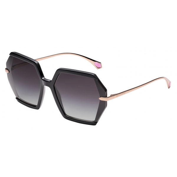 Bulgari - Serpenti - True Colors Hexagonal Acetate Sunglasses - Black Pink - Serpenti Collection - Sunglasses - Bulgari Eyewear