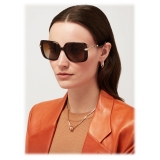 Bulgari - Serpenti - Viper Square Acetate Sunglasses - Havana Brown - Sunglasses - Bulgari Eyewear