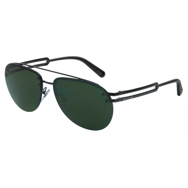 Bulgari - Bvlgari Bvlgari Aviator Metal Sunglasses - Black - Bvlgari Bvlgari Collection - Sunglasses - Bulgari Eyewear