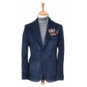 Fefè Napoli - Blue Velvet Larocciatore Jacket - Jackets - Handmade in Italy - Luxury Exclusive Collection