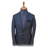 Fefè Napoli - Lachiaia Wool Blue Jacket - Jackets - Handmade in Italy - Luxury Exclusive Collection