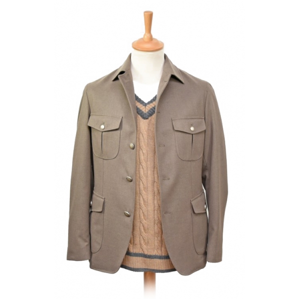 Fefè Napoli - Field Jacket Sahara Fango - Giacche - Handmade in Italy - Luxury Exclusive Collection