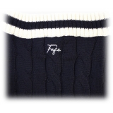 Fefè Napoli - Cambridge Blue Jersey - Knitwear - Handmade in Italy - Luxury Exclusive Collection