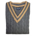 Fefè Napoli - Cambridge Grey Jersey - Knitwear - Handmade in Italy - Luxury Exclusive Collection