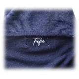Fefè Napoli - Blue Turtleneck Sweater - Knitwear - Handmade in Italy - Luxury Exclusive Collection