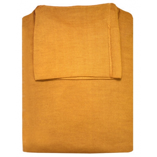 Fefè Napoli - Ocher Turtleneck Sweater - Knitwear - Handmade in Italy - Luxury Exclusive Collection