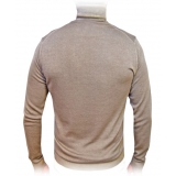 Fefè Napoli - Camel Turtleneck Sweater - Knitwear - Handmade in Italy - Luxury Exclusive Collection