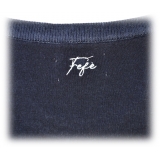 Fefè Napoli - The Posillipo Blue Sweater - Knitwear - Handmade in Italy - Luxury Exclusive Collection