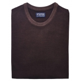 Fefè Napoli - The Posillipo Coffee Sweater - Knitwear - Handmade in Italy - Luxury Exclusive Collection