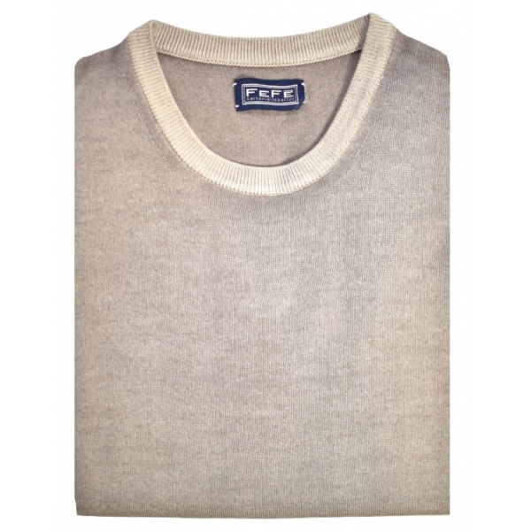 Fefè Napoli - The Posillipo Cream Sweater - Knitwear - Handmade in Italy - Luxury Exclusive Collection