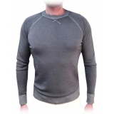 Fefè Napoli - The Posillipo Grey Sweater - Knitwear - Handmade in Italy - Luxury Exclusive Collection