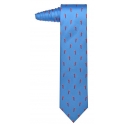 Fefè Napoli - Light-Blue Lucky Horns Scaramantia Silk Tie - Ties - Handmade in Italy - Luxury Exclusive Collection