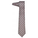 Fefè Napoli - Grey Lucky Horns Scaramantia Silk Tie - Ties - Handmade in Italy - Luxury Exclusive Collection