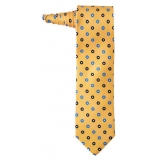 Fefè Napoli - Yellow Flower Dandy Silk Tie - Ties - Handmade in Italy - Luxury Exclusive Collection