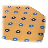 Fefè Napoli - Yellow Flower Dandy Silk Tie - Ties - Handmade in Italy - Luxury Exclusive Collection