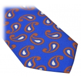 Fefè Napoli - Blue Paisley Dandy Silk Tie - Ties - Handmade in Italy - Luxury Exclusive Collection
