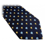 Fefè Napoli - Blue Balloon Dandy Silk Tie - Ties - Handmade in Italy - Luxury Exclusive Collection