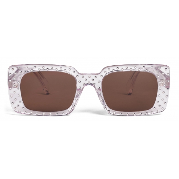 Céline - Square S213 Sunglasses in Acetate with Crystals - Lilac - Sunglasses - Céline Eyewear