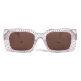 Céline - Square S213 Sunglasses in Acetate with Crystals - Lilac - Sunglasses - Céline Eyewear