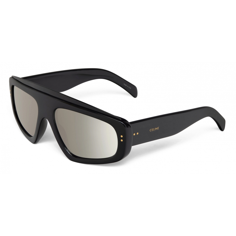 Céline - Black Frame 34 Sunglasses in Acetate with Mirror Lenses ...