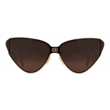 Balenciaga - Shield 2.0 Cat Sunglasses - Gold - Sunglasses - Balenciaga Eyewear