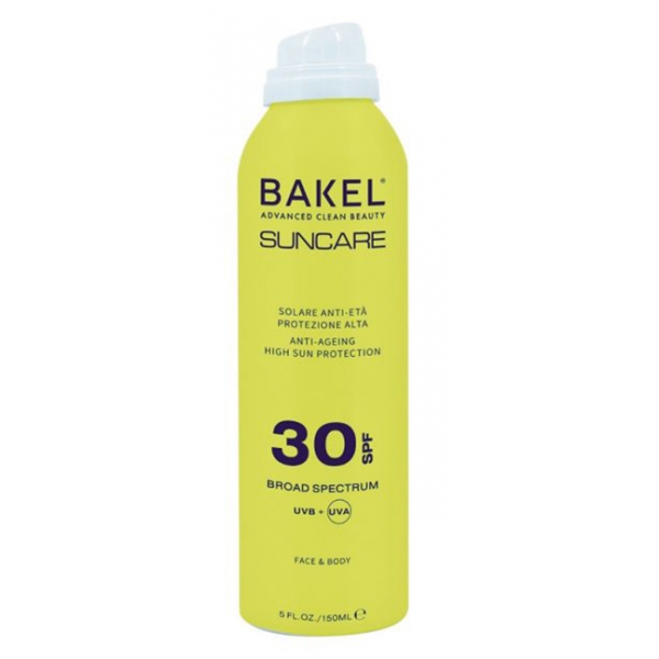 Bakel - Spray Viso e Corpo SPF 30 - Solare Anti-Età Protezione Molto Alta - Anti-Ageing - 150ml - Cosmetici Luxury
