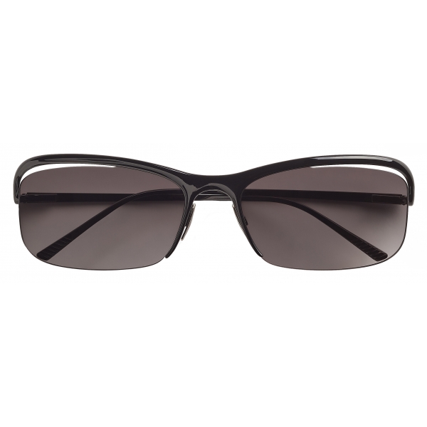 Bottega Veneta - Metal Rectangular Sunglasses - Black Grey - Sunglasses - Bottega Veneta Eyewear