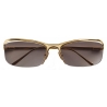 Bottega Veneta - Occhiali da Sole Rettangolare in Metallo - Oro Grigio - Occhiali da Sole - Bottega Veneta Eyewear