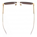 Bottega Veneta - Metal Rectangular Sunglasses - Gold Grey - Sunglasses - Bottega Veneta Eyewear