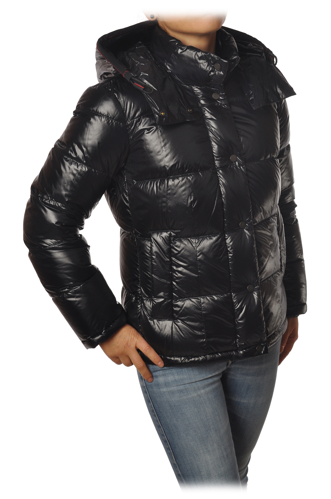 Peuterey - Quilted Down Jacket in Shiny Nylon Bryce Model - Black