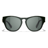 Chanel - Occhiali da Sole Quadrati - Verde Scuro - Chanel Eyewear