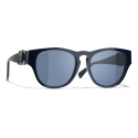 Chanel - Square Sunglasses - Blue Silver - Chanel Eyewear