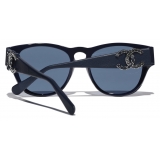 Chanel - Square Sunglasses - Blue Silver - Chanel Eyewear