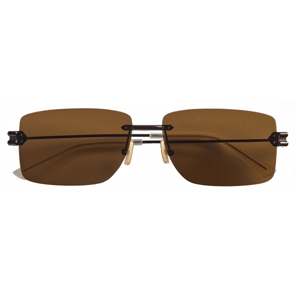 Bottega Veneta - Metal Rectangular Sunglasses - Brown - Sunglasses - Bottega Veneta Eyewear