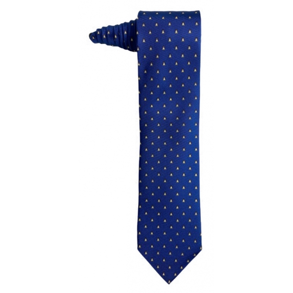 Fefè Napoli - Blue Penguin Dandy Silk Tie - Ties - Handmade in Italy - Luxury Exclusive Collection