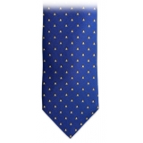 Fefè Napoli - Blue Penguin Dandy Silk Tie - Ties - Handmade in Italy - Luxury Exclusive Collection