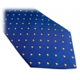 Fefè Napoli - Cravatta Seta Dandy Pinguino Blu - Cravatte - Handmade in Italy - Luxury Exclusive Collection