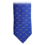 Fefè Napoli - Blue Apes Dandy Silk Tie - Ties - Handmade in Italy - Luxury Exclusive Collection