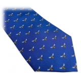 Fefè Napoli - Blue Apes Dandy Silk Tie - Ties - Handmade in Italy - Luxury Exclusive Collection