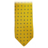 Fefè Napoli - Yellow Lily Dandy Silk Tie - Ties - Handmade in Italy - Luxury Exclusive Collection