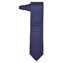 Fefè Napoli - Blue White Pois Gentleman Silk Tie - Ties - Handmade in Italy - Luxury Exclusive Collection