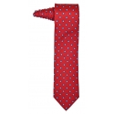 Fefè Napoli - Bordeaux Quatrefoil Gentleman Silk Tie - Ties - Handmade in Italy - Luxury Exclusive Collection