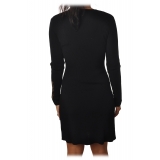 Patrizia Pepe - Dress in Wool with Logo - Black - Dress - Made in Italy - Luxury Exclusive Collection