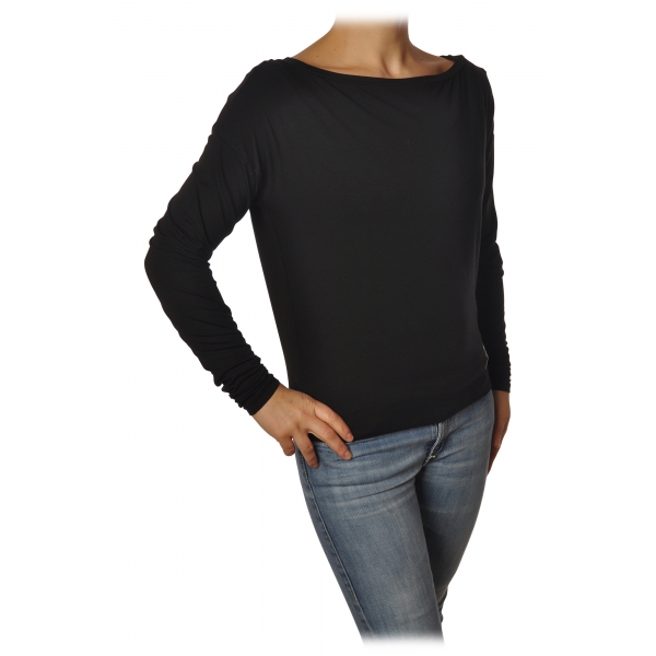 Patrizia Pepe - Light Sweater with Boat Neckline - Black - Pullover - Made in Italy - Luxury Exclusive Collection