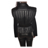 Patrizia Pepe - Sleeveless Jacket in Stitched Nylon - Black - Jacket - Made in Italy - Luxury Exclusive Collection