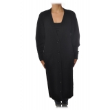 Patrizia Pepe - Long Cardigan with Buttons Closure - Black - Pullover - Made in Italy - Luxury Exclusive Collection