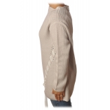 Patrizia Pepe - Sweater with Lace Detail - White - Pullover - Made in Italy - Luxury Exclusive Collection
