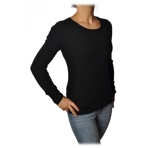 Patrizia Pepe - Sweater with Micro Sequins - Black - Pullover - Made in Italy - Luxury Exclusive Collection
