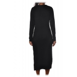 Patrizia Pepe - Ribbed Knit Sheath Midi Dress - Black - Dress - Made in Italy - Luxury Exclusive Collection