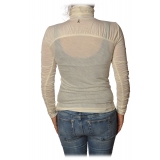 Patrizia Pepe - Sweater with Draping Detail - White - Pullover - Made in Italy - Luxury Exclusive Collection